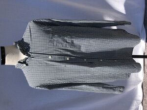 Tricots St. Raphael Shirt Men's XL Black and Green Checkered Button Up Cotton